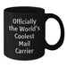 Funny Mail Carrier Gifts, Black Coffee Mugs for Men, Unique Christmas Unique Gifts from Friends, Officially The World's Coolest Mail Carrier - Additional