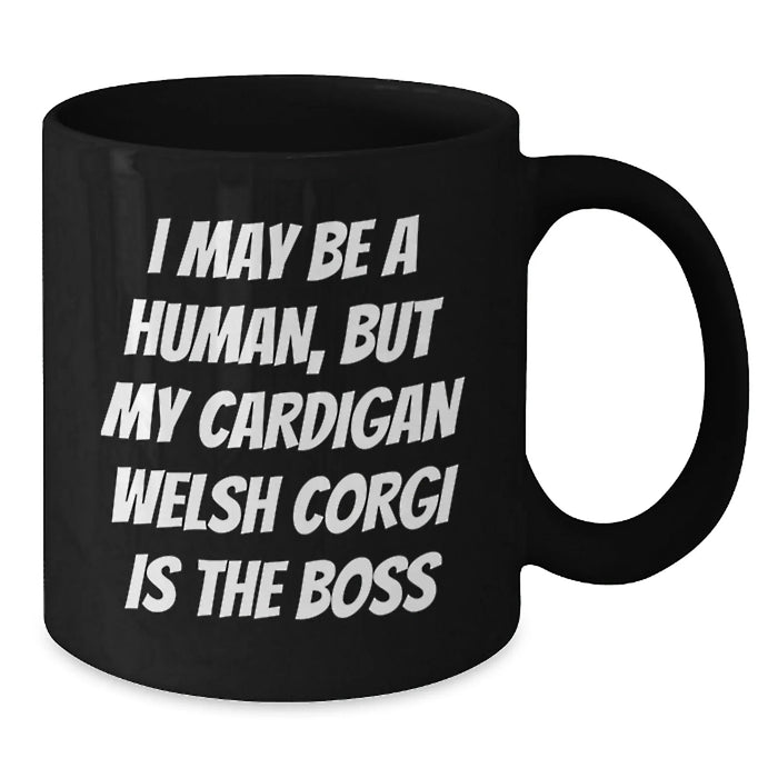 Funny Cardigan Welsh Corgi Dog Gifts for Men and Women - Cardigan Welsh Corgi Dog Black Coffee Mug Gifts from Friends and Family for Birthday Unique - Additional