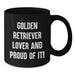 Golden Retriever Dog Lover Gifts from Men Women Friends - Funny Quote Birthday Unique Gifts for Golden Retriever Dog Owners Black Coffee Mug - Additional