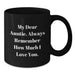 Funny Auntie Birthday Unique Gift, Black Coffee Mug with 'My Dear Auntie. Always Remember How Much I Love You.' Quote, Gifts from Family, for Auntie - Additional