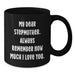 Funny Stepmother Quotes Black Coffee Mug Gifts from Family, Stepmother Unique Christmas Unique Gifts, Stepmother Black Coffee Mug - Additional