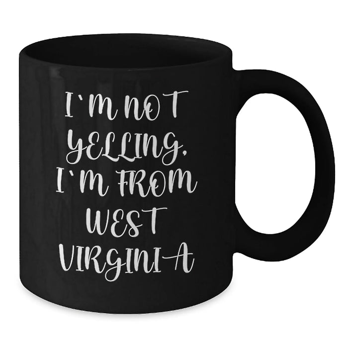 West Virginia Enthusiast Gifts from Friends for Men and Women, Funny Black Coffee Mug, Birthday Unique - Additional