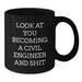 Civil Engineer Christmas Unique Gifts from Friends for Civil Engineers - Funny Black Coffee Mug - Additional