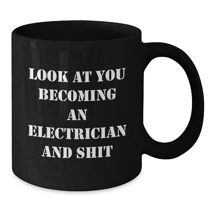 Electrician Gifts, Funny Quote Coffee Mug, Black Ceramic, Birthday Unique Gifts from Friends, Gifts for Electrician - Additional