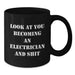 Electrician Gifts, Funny Quote Coffee Mug, Black Ceramic, Birthday Unique Gifts from Friends, Gifts for Electrician - Additional