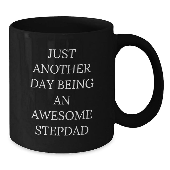 Funny Stepdad Quotes Black Coffee Mugs Gifts from Friends to Men on Christmas - Additional