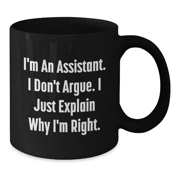 Funny Assistant Gifts from Men to Men, Black Coffee Mug for Christmas Unique Presents - Additional