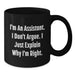Funny Assistant Gifts from Men to Men, Black Coffee Mug for Christmas Unique Presents - Additional