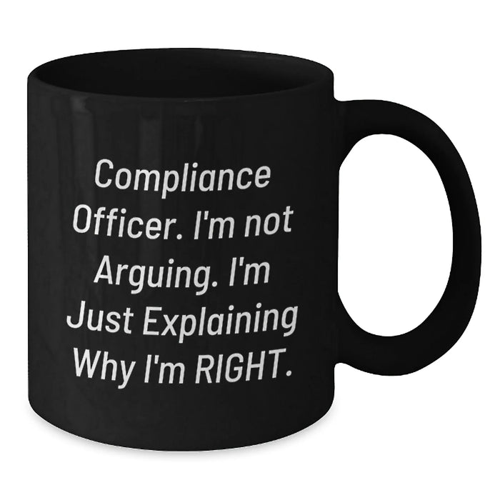 Funny Compliance Officer Gifts, Gifts from Colleagues, Unique Black Coffee Mugs for Compliance Officers, Christmas Unique Gifts - Additional