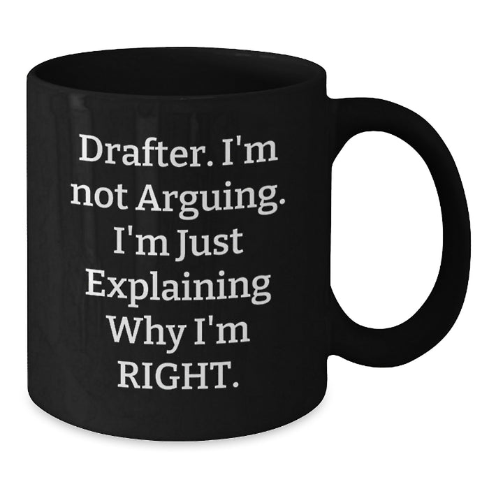 Funny Drafter Gifts from Friends and Family, Best Black Coffee Mug for Drafter Enthusiasts, Christmas Unique Gifts - Additional