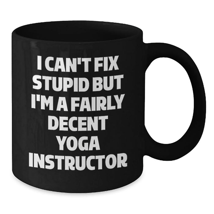 Funny Yoga Instructor Gifts for Men and Friends, Unique Black Coffee Mugs with Inspirational Quote, Gifts from Family for Yoga Enthusiasts, Perfect for Christmas Unique Gifts - Additional