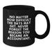 Funny Accountant Gifts from Friends for Christmas - Never Forget the Reason You Became an Accountant Black Coffee Mug - Additional