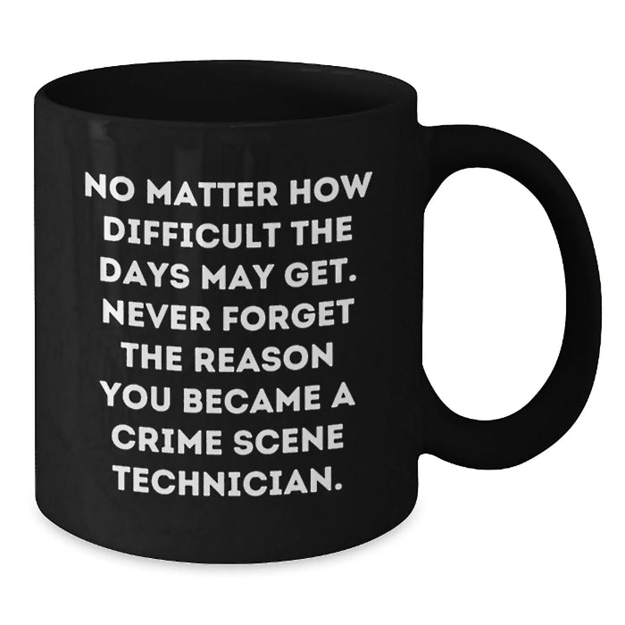 Gifts for Crime Scene Technician, Funny Valentine's, Black Coffee Mug - Never Forget Your Reason, Gifts from Family - Additional