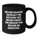 Funny Inspirational Executive Gifts from Men for Mom on Mother's Day Unique Black Coffee Mug - Additional
