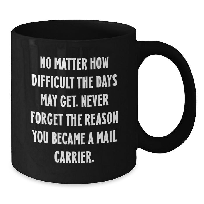 Funny Mail Carrier Gifts from Friends, Heartfelt Black Coffee Mug, Never Forget the Reason You Became a Mail Carrier - Additional