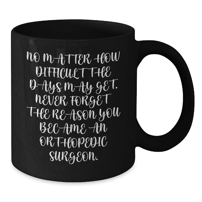 Funny Motivational Gifts for Orthopedic Surgeon, Birthday Unique Gifts from Friends to Orthopedic Surgeon, Funny Black Coffee Mug - Additional