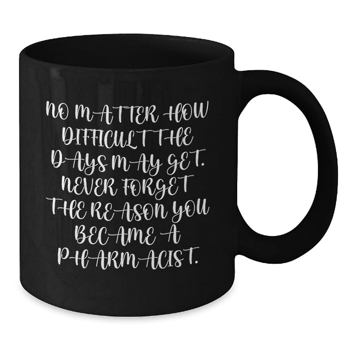 Funny Inspirational Gifts for Pharmacist from Men, Unique Mother's Day Unique Gift Ideas for Her, Black Coffee Mug, Never Forget the Reason - Additional