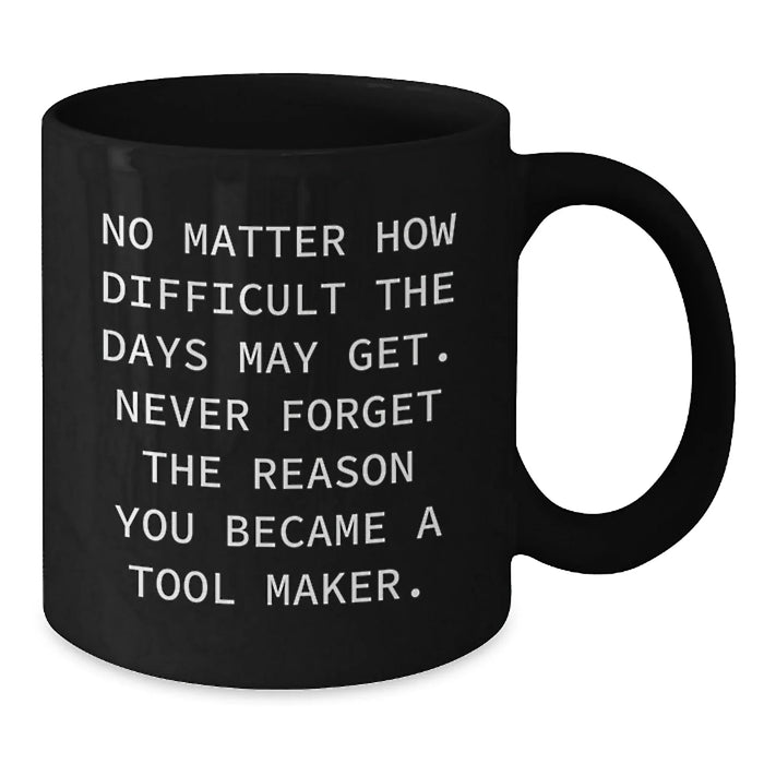 Funny Inspirational Tool Maker Black Coffee Mug Gifts from Men to Tool Makers on Christmas - Additional