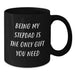 Funny Stepdad Quotes Gifts from Men to Stepdads, Black Coffee Mug, 'Being My Stepdad Is The Only Gift You Need' Valentine's Unique Gifts - Additional