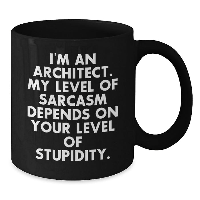 Funny Architect Gifts from Men to Fathers for Father's Day - Architect Sarcasm Black Coffee Mug - Additional