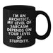 Funny Architect Gifts from Men to Fathers for Father's Day - Architect Sarcasm Black Coffee Mug - Additional