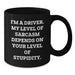 Funny Driver Gifts, Sarcasm Mug for Driver Friends, Black Coffee Mug for Valentine's - Additional