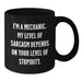 Christmas Unique Mechanic Gifts for Men - Funny Black Coffee Mug - Additional