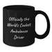 Funny Ambulance Driver Gifts for Ambulance Driver Friends - 'Officially The World's Coolest Ambulance Driver' Black Coffee Mug, Gifts from Friends for Ambulance Driver, Christmas Unique - Additional
