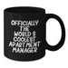 Funny Apartment Manager Gifts from Friends for World's Coolest Apartment Manager Black Coffee Mug - Additional