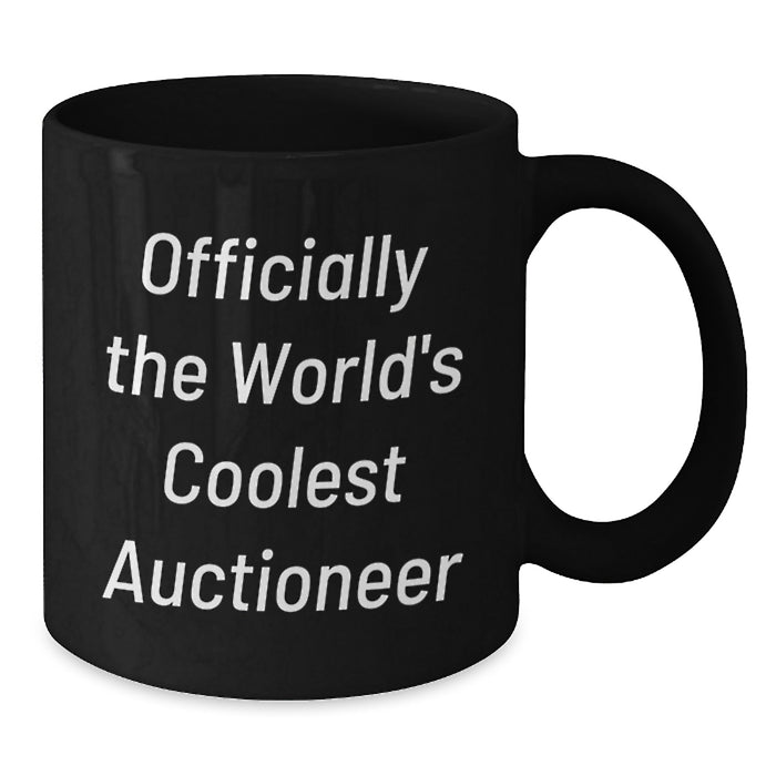 Funny Auctioneer World's Coolest Gifts for Men Dad on Father's Day Unique Black Coffee Mug - Additional