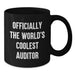 Auditor Gifts from Family - 'Officially The World's Coolest Auditor' Funny Black Coffee Mug for Men, Unique Gifts for Father's Day - Additional