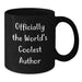 Author Gifts from Friends and Family, Unique Black Coffee Mug for Author, 'Officially The World's Coolest Author' Quote, Perfect for Mother's Day - Additional