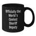 Funny Sheriff Deputy Gifts from Men, Unique Black Coffee Mug for Sheriff Deputy Dad, Officially The World's Coolest Sheriff Deputy - Additional