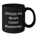 Funny Woodworker Gifts from Men, Christmas Unique Mugs for Woodworker, Black Coffee Mug with 'Officially The World's Coolest Woodworker' Quote - Additional