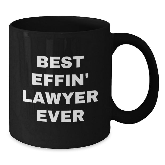 Funny Lawyer Gifts from Family - Best Effin' Lawyer Ever Black Coffee Mug for Father's Day Unique Ideas - Additional