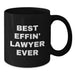 Funny Lawyer Gifts from Family - Best Effin' Lawyer Ever Black Coffee Mug for Father's Day Unique Ideas - Additional