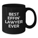 Funny Lawyer Gifts from Men to Lawyer on Father's Day, Best Effin' Lawyer Ever Quote Black Coffee Mug, Best Gifts for Lawyer - Additional