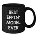 Funny Model Gifts for Him, Best Effin' Model Ever Quote, Black Coffee Mug for Christmas Morning - Additional