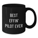 Funny Pilot Gifts, Gifts for Pilots, Best Effin' Pilot Ever Quote Black Coffee Mug, Unique Graduation Gifts - Additional
