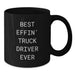 Funny Truck Driver Gifts, Unique Black Coffee Mugs for Men, Best Effin' Truck Driver Ever Quote, Father's Day Unique Gifts, Gifts from Family to Truck Driver - Additional