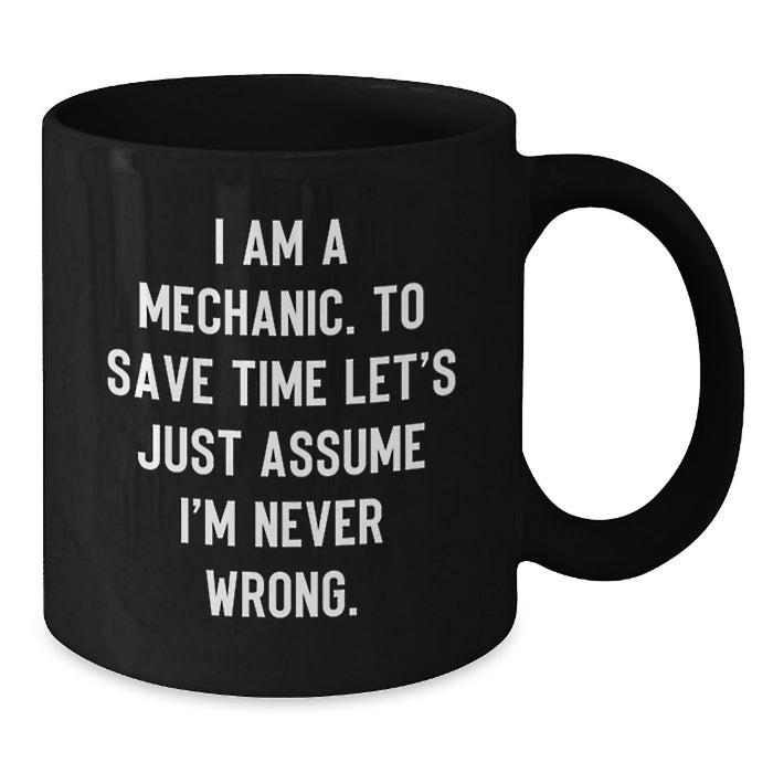 Funny Mechanic Gifts from Men to Mechanic Dad on Father's Day Unique Black Coffee Mug - Additional