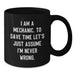 Funny Mechanic Gifts from Men to Mechanic Dad on Father's Day Unique Black Coffee Mug - Additional