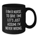 Funny Nurse Gifts from Women - Black Coffee Mug for Nurse Friends Coworkers - Birthday Unique Gifts - Additional