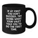 Funny Valet Gifts for Men, Birthday Unique Gifts from Friends, Valet Black Coffee Mug with 'If At First You Don't Succeed, Try Doing What Your Valet Told You To Do The First Time.' Quote - Additional