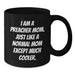 Funny Preacher Mom Gifts for Preacher Friends - Black Coffee Mug, Perfect for Graduation Unique Gifts from Family to Preacher - Additional
