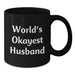Funny Husband Gifts from Men, Unique Black Coffee Mug for Graduation, World's Okayest Husband Quote - Additional