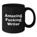 Funny Writer Gifts for Men from Friends, Unique Black Coffee Mugs for Writer, Amazing F--king Writer, Graduation, 11oz or 15oz, Microwave and Dishwasher Safe - Additional