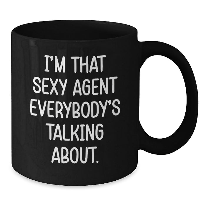 Funny Agent Gifts from Men, Agent Quotes, Black Coffee Mug for Agent Graduation Unique Gifts - Additional