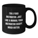 Yoga Instructor Funny Gift Birthday Black Coffee Mug, Unique Gifts from Friends for Yoga Instructors, Black, 11oz or 15oz, Microwave and Dishwasher Safe - Additional
