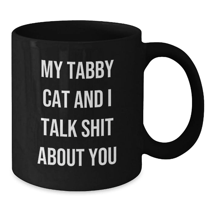 Funny Tabby Cat Gifts for Men, Women, Friends, Family from Tabby Cat Lover Black Coffee Mug - Additional